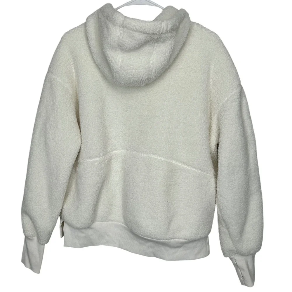 All In Motion Faux Fur 1/2 Zip Hoodie Sweatshirt Thumbhole Cuffs Women's Med NWT - Picture 2 of 9